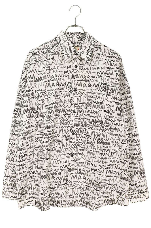 Marni 25SS Multi-Logo Long Sleeve Shirt White/Black Size S