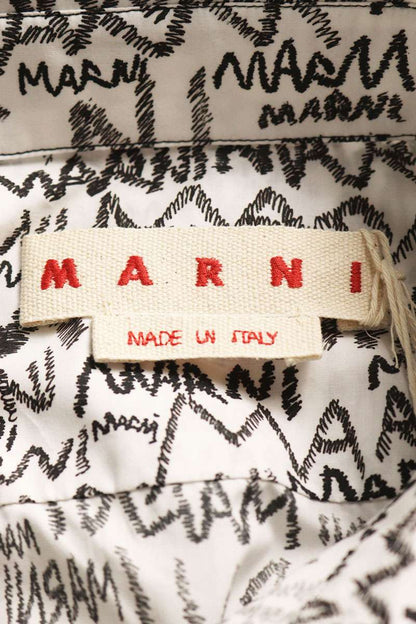 Marni 25SS Multi-Logo Long Sleeve Shirt White/Black Size S