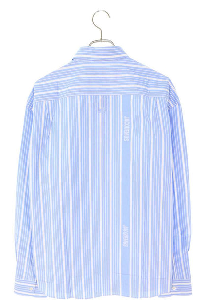 JACQUEMUS Cotton Striped Logo Long Sleeve Shirt Size S