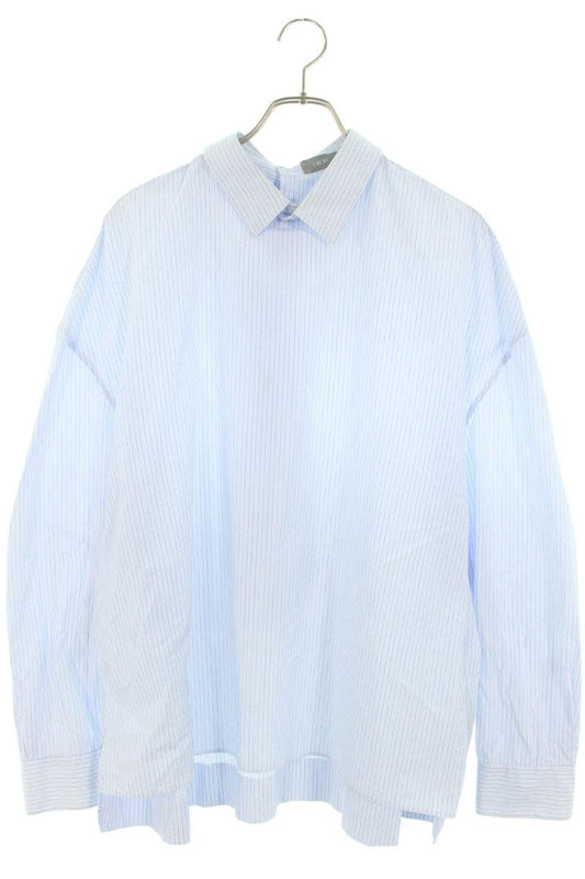 DIOR Blue Cotton Striped Pullover Shirt Size XXL