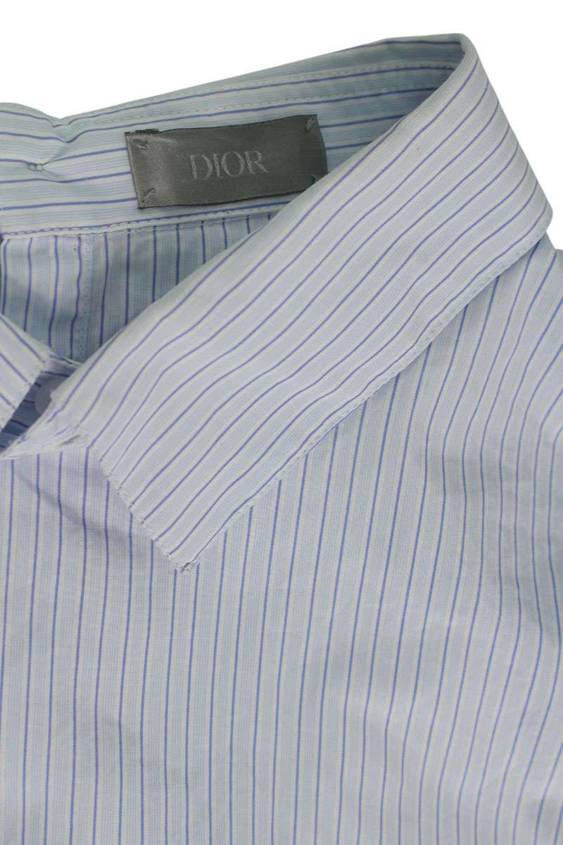 DIOR Blue Cotton Striped Pullover Shirt Size XXL