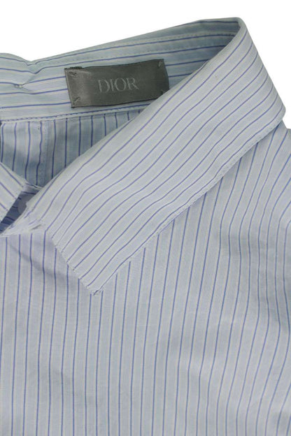 DIOR Blue Cotton Striped Pullover Shirt Size XXL