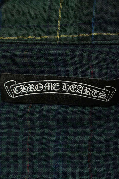 Chrome Hearts Cross Check Pattern Long Sleeve Shirt Size XS Green x Silver