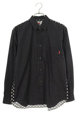 Vintage Comme des Garcons Tops - COMME des GARCONS SHIRT14SS Dot Pattern Stripe Gusset Shirt Black Size XS - Authentic Archive