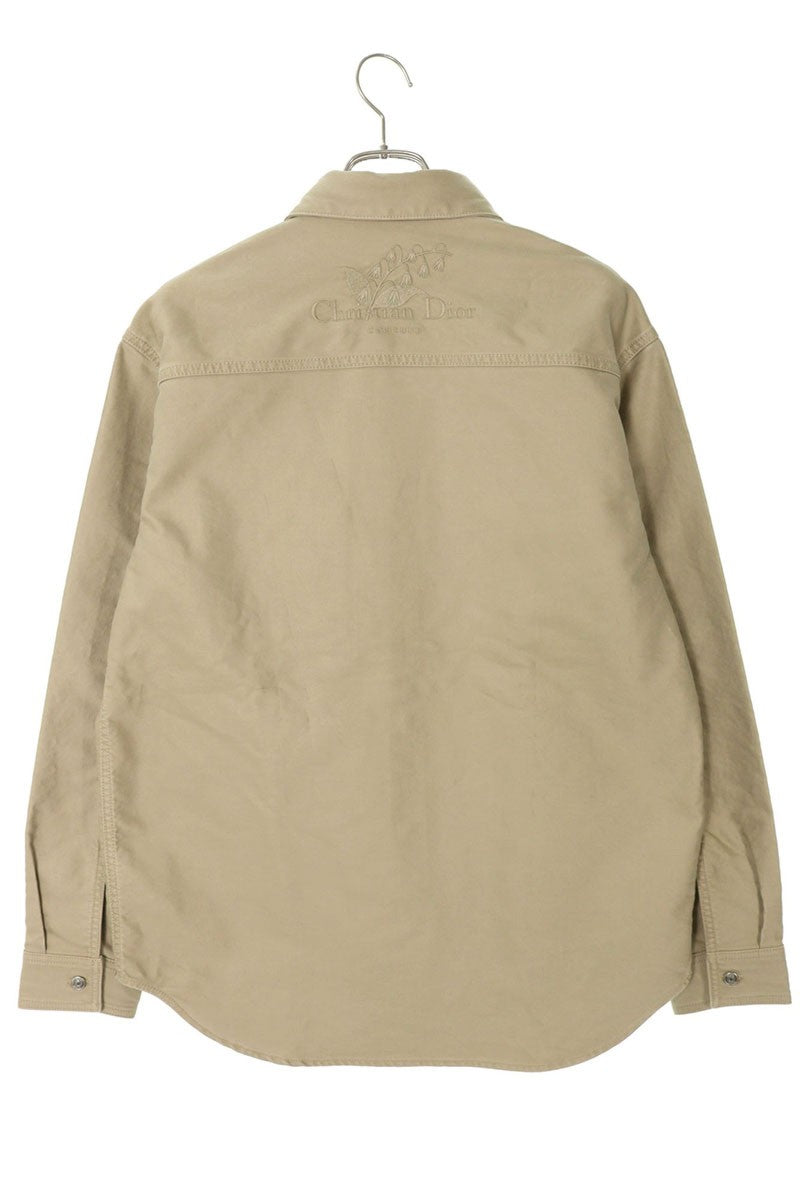 DIOR Beige Cotton Logo Embroidered Shirt Size XXL