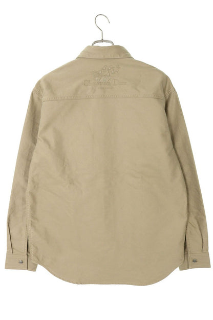 DIOR Beige Cotton Logo Embroidered Shirt Size XXL