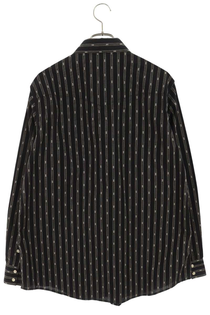 CELINE 25SS Black Cotton Triomphe Western Shirt Size L