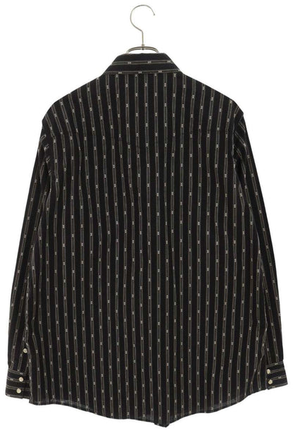 CELINE 25SS Black Cotton Triomphe Western Shirt Size L