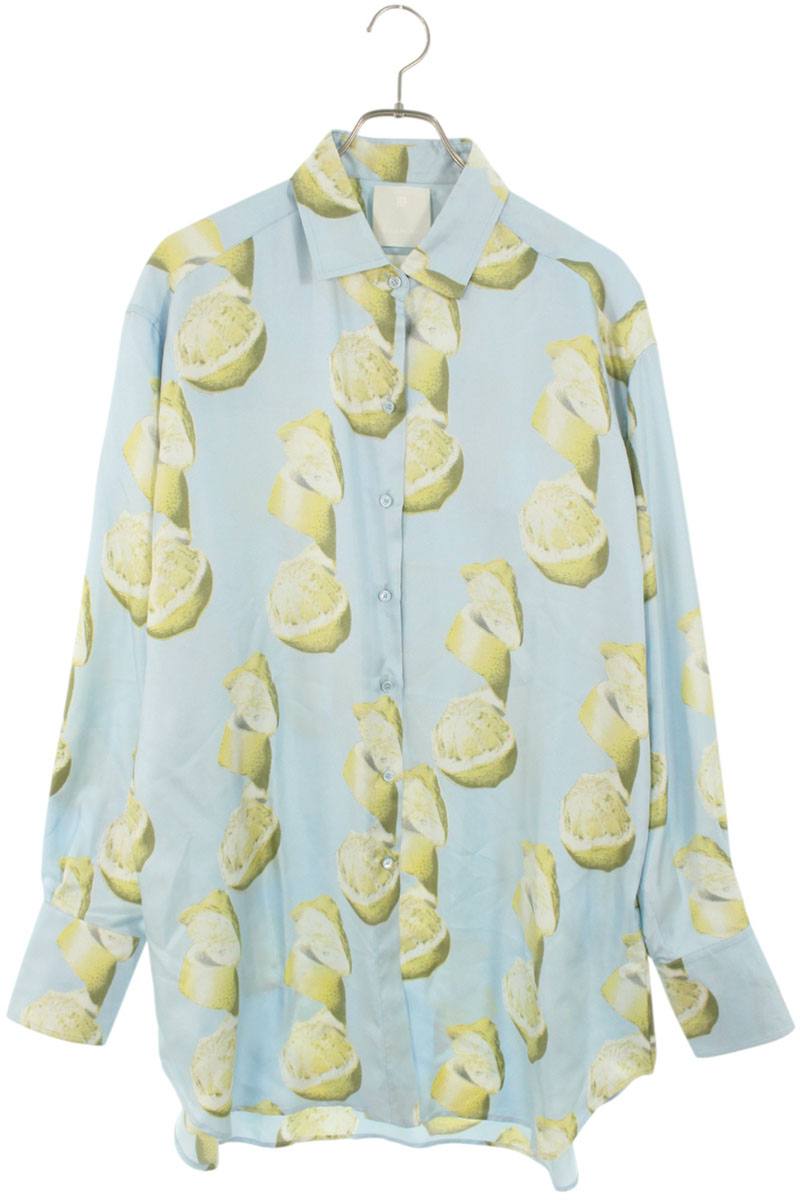 GIVENCHY Silk Lemon Print Oversized Shirt Size XXL