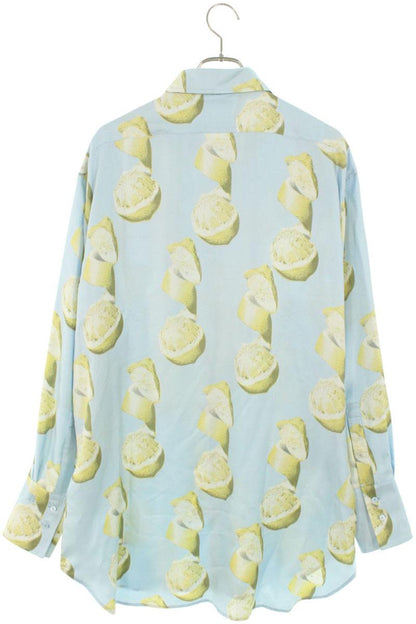 GIVENCHY Silk Lemon Print Oversized Shirt Size XXL