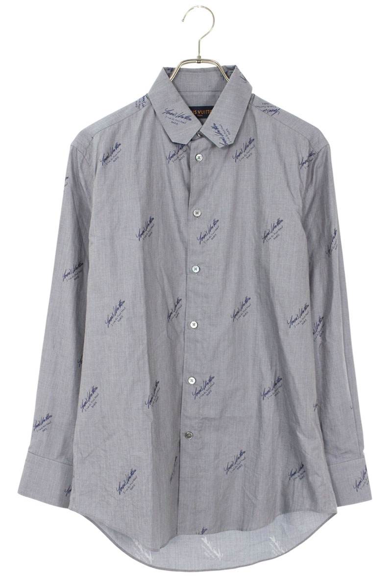 Louis Vuitton 20AW DNA Logo Long Sleeve Shirt Blue Size XS