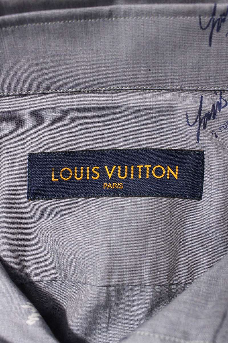 Louis Vuitton 20AW DNA Logo Long Sleeve Shirt Blue Size XS