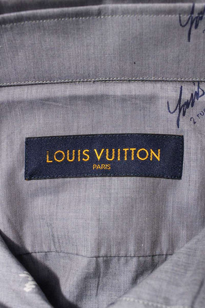 Louis Vuitton 20AW DNA Logo Long Sleeve Shirt Blue Size XS
