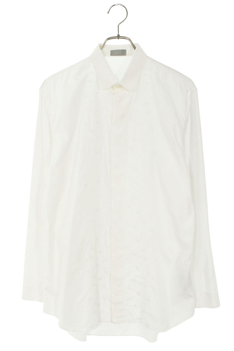 Dior HOMME 18AW White Cotton BEE Embroidered Shirt Size 39