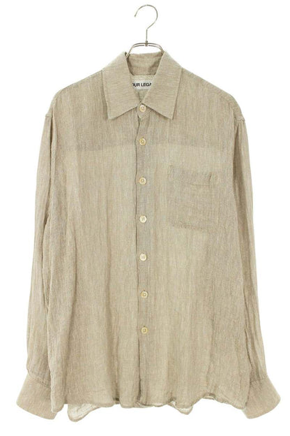 OUR LEGACY ABOVE SHIRT Linen Gauze Shirt Beige Size S