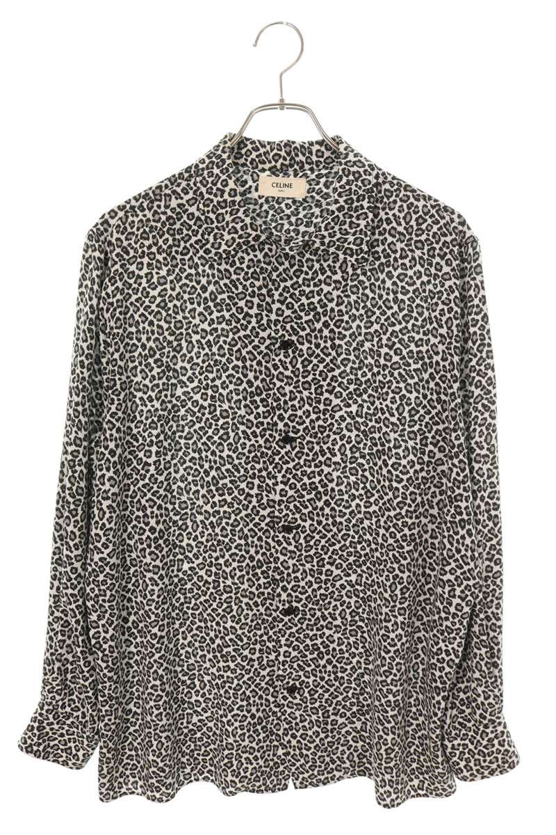 CELINE Rayon Hawaiian Leopard Print Loose Shirt Size XXS