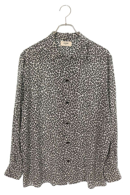 CELINE Rayon Hawaiian Leopard Print Loose Shirt Size XXS