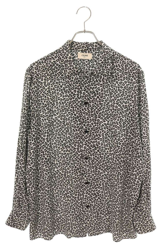 CELINE Rayon Hawaiian Leopard Print Loose Shirt Size XXS
