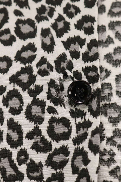 CELINE Rayon Hawaiian Leopard Print Loose Shirt Size XXS