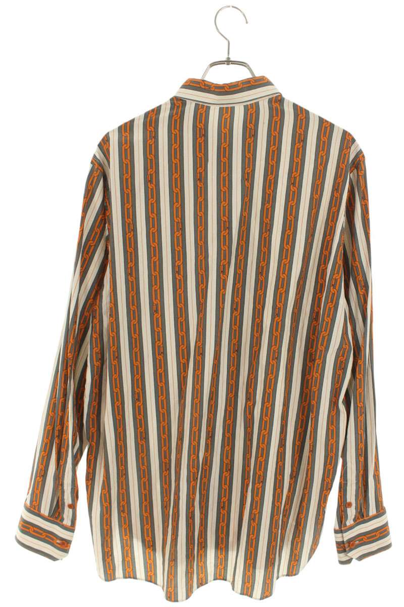 Louis Vuitton 19AW Chain Long Sleeve Shirt White x Orange Size M