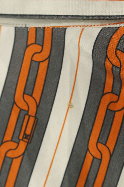 Louis Vuitton 19AW Chain Long Sleeve Shirt White x Orange Size M