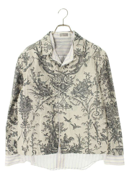 DIOR 19SS Toile de Jouy Stripe Layered Shirt Size S