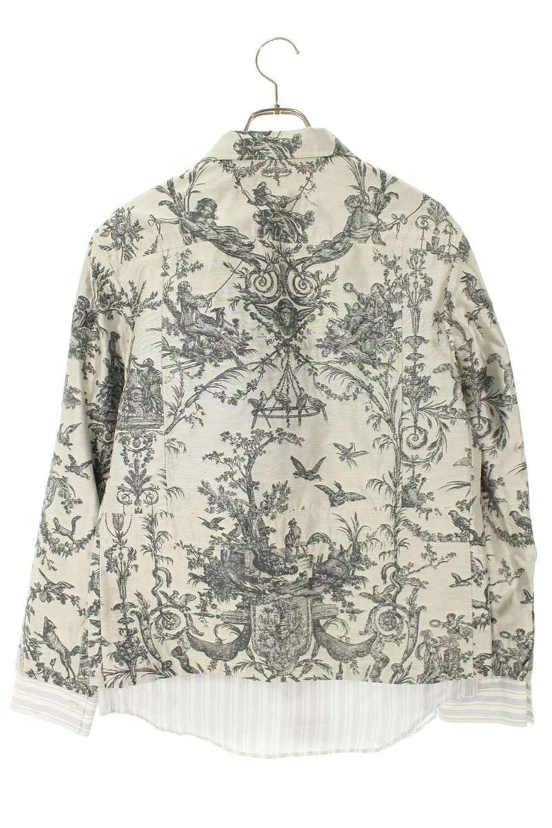DIOR 19SS Toile de Jouy Stripe Layered Shirt Size S
