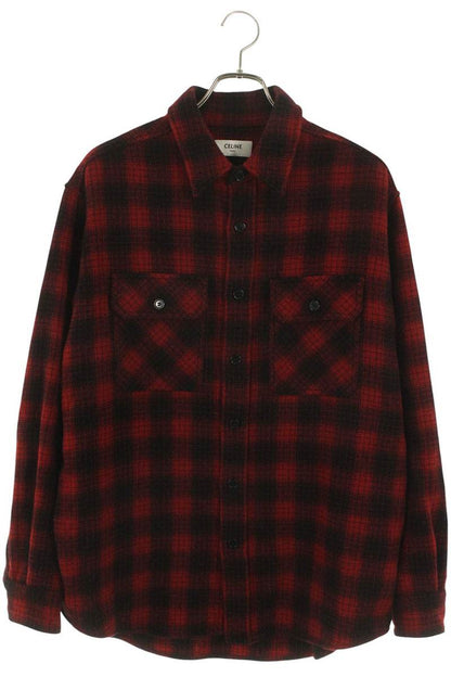 CELINE Red/Black Lumberjack Check Flannel Shirt Size XXL