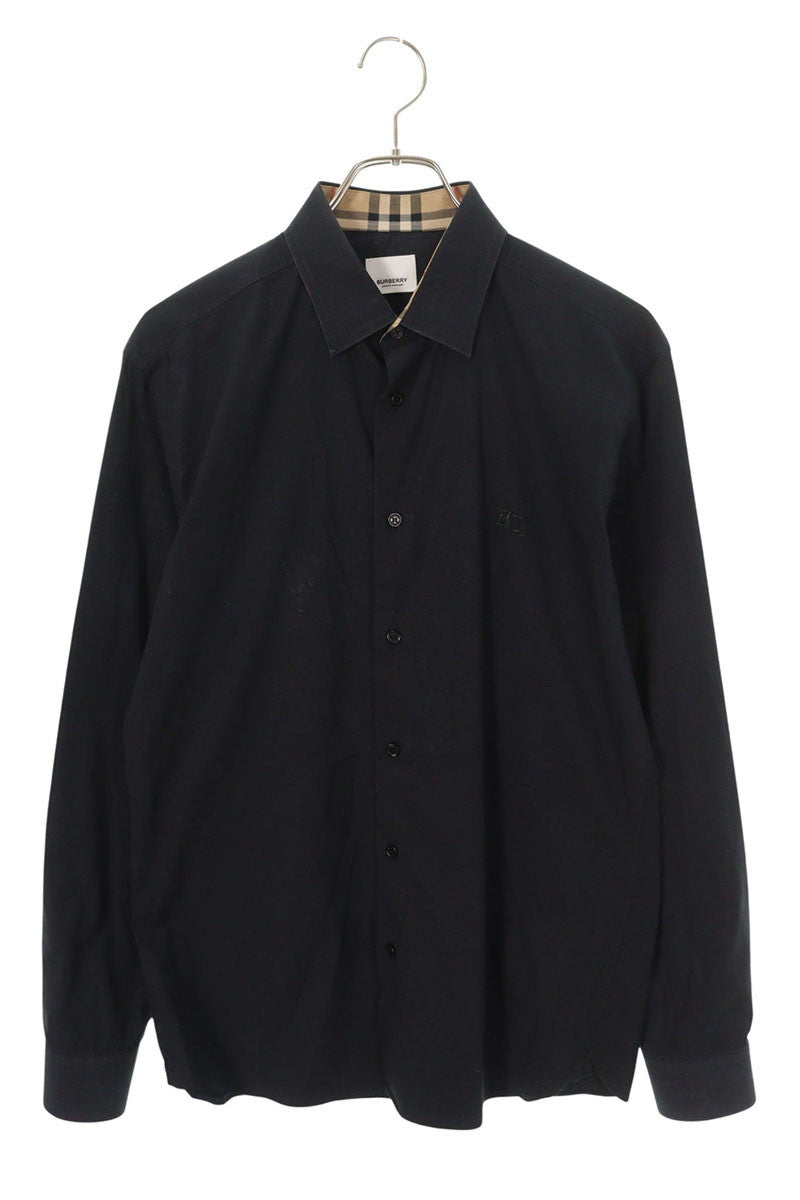 Burberry Black Nova Check Collar Embroidered Shirt Size S