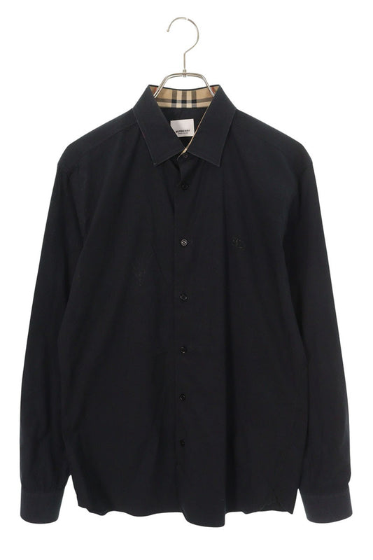 Burberry Black Nova Check Collar Embroidered Shirt Size S