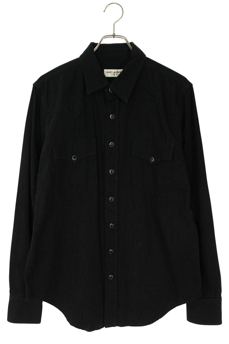 Saint Laurent Paris Long Sleeve Shirt Black Size L