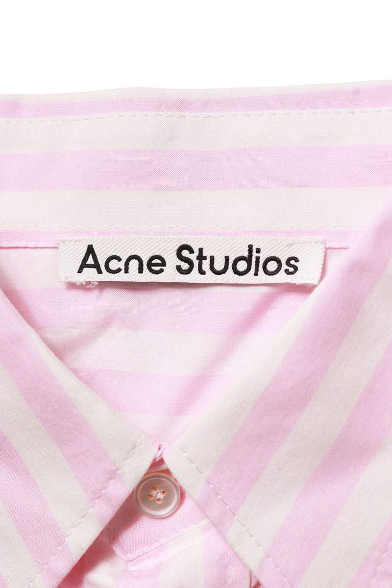 ACNE STUDIOS Stripe Long Sleeve Rayon Blend Shirt Size S