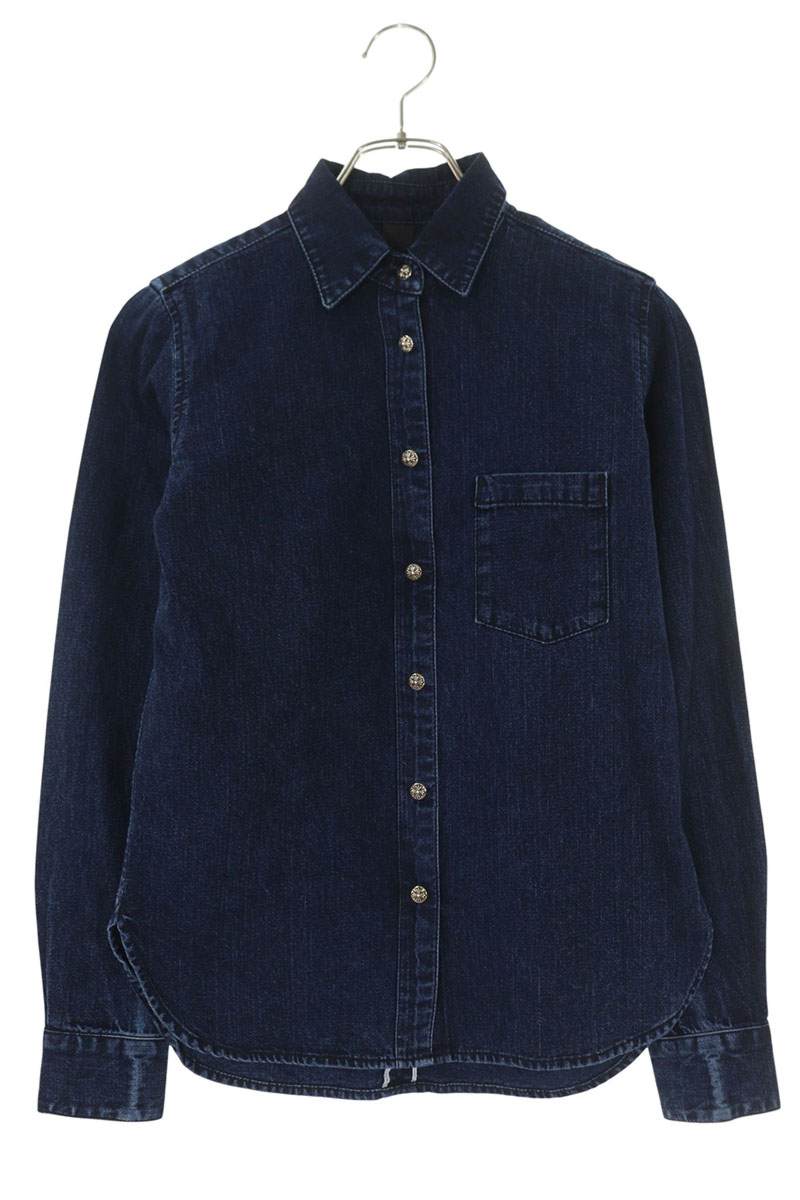 Chrome Hearts Loose-End Long Sleeve Shirt Blue Size XS
