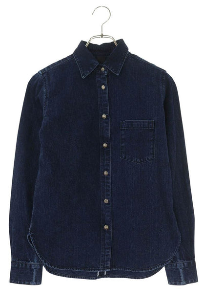 Chrome Hearts Loose-End Long Sleeve Shirt Blue Size XS