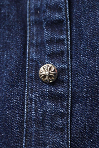 Chrome Hearts Loose-End Long Sleeve Shirt Blue Size XS
