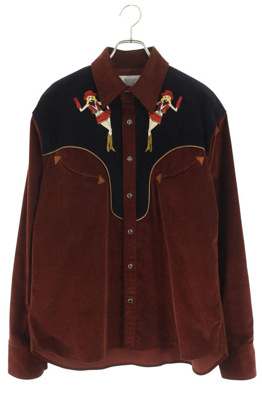 kolor Brown/Black Cotton Long Sleeve Shirt Size L