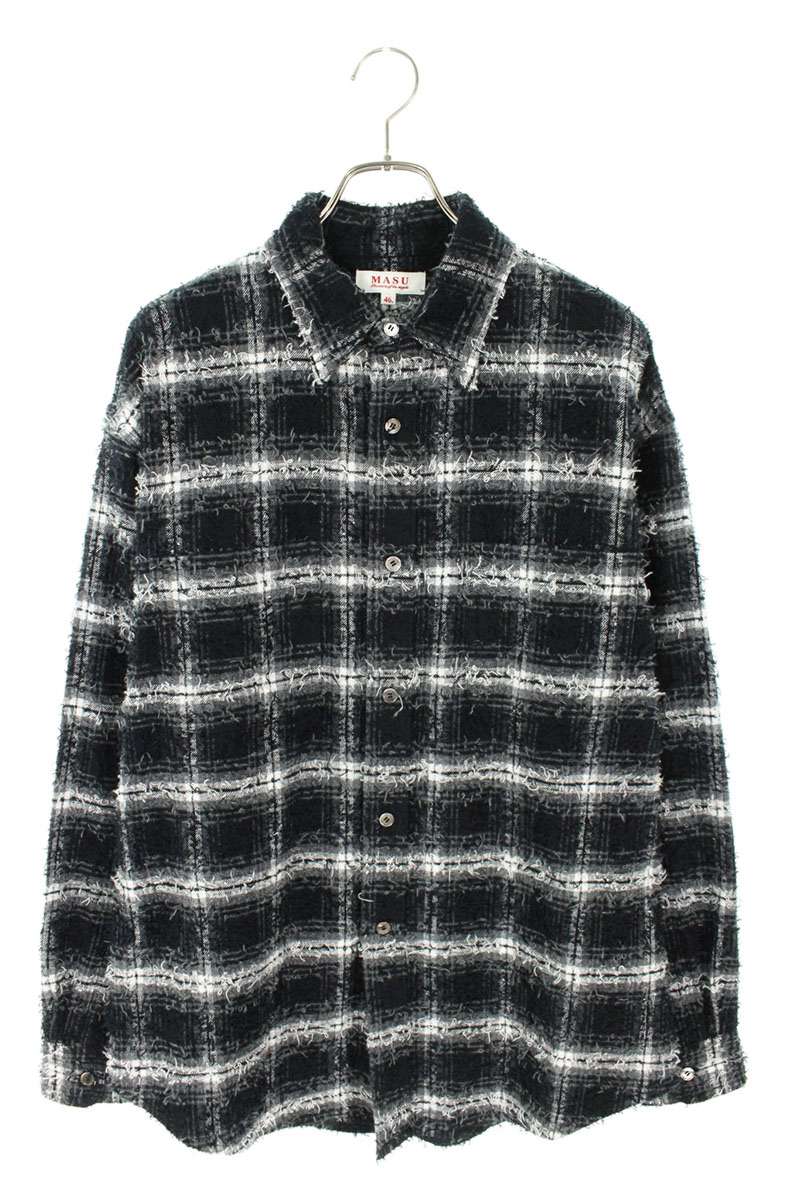 MASU Black Shaggy Check Long Sleeve Shirt Size S