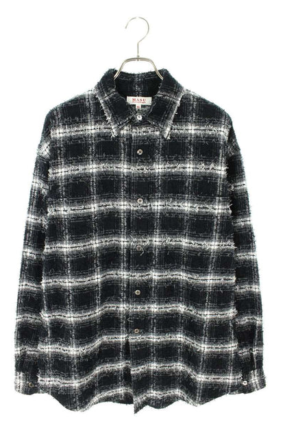 MASU Black Shaggy Check Long Sleeve Shirt Size S