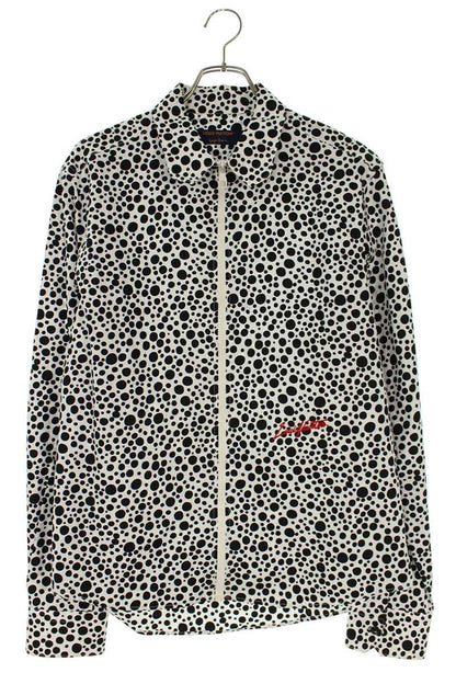 Louis Vuitton 23SS Zip Up Long Sleeve Shirt White x Black Size L