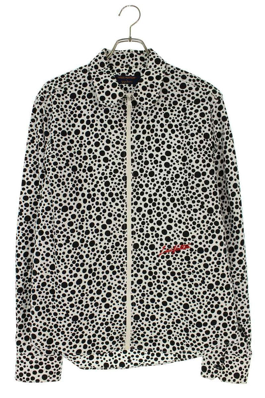 Louis Vuitton 23SS Zip Up Long Sleeve Shirt White x Black Size L