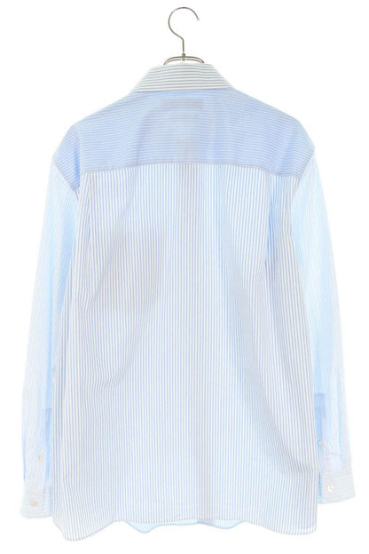 GUCCI Light Blue Logo Embroidered Long Sleeve Shirt Size S