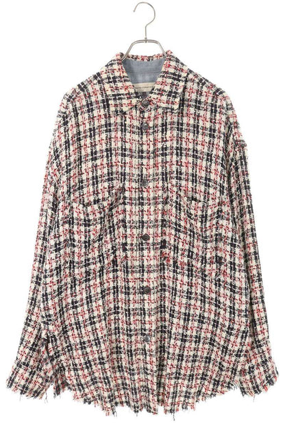 Faith Connexion Oversized Long Sleeve Shirt Red x White x Black Size M
