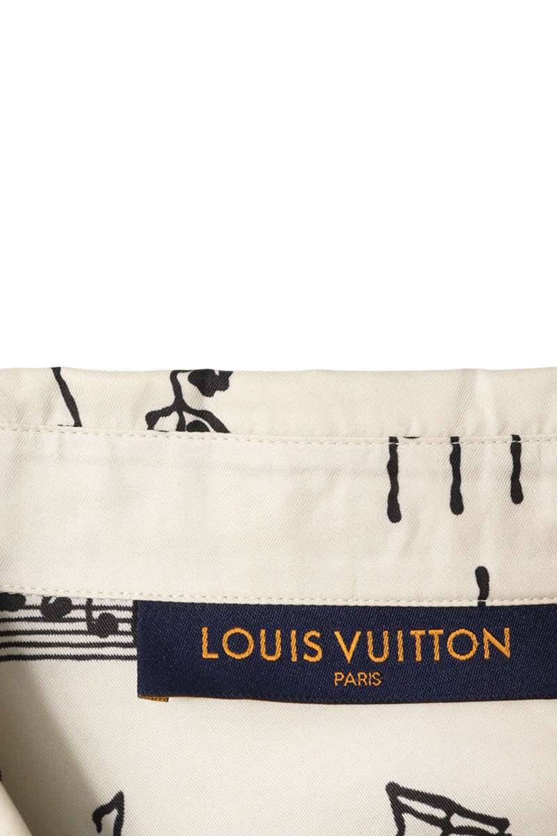 Louis Vuitton 23SS All-Over Print Silk Long Sleeve Shirt White Size XL