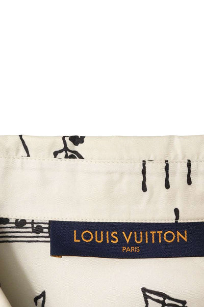 Louis Vuitton 23SS All-Over Print Silk Long Sleeve Shirt White Size XL
