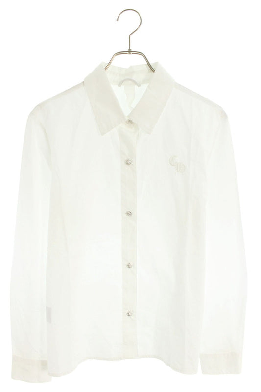 Chrome Hearts CH Embroidered Cross Ball Button Long Sleeve Size M