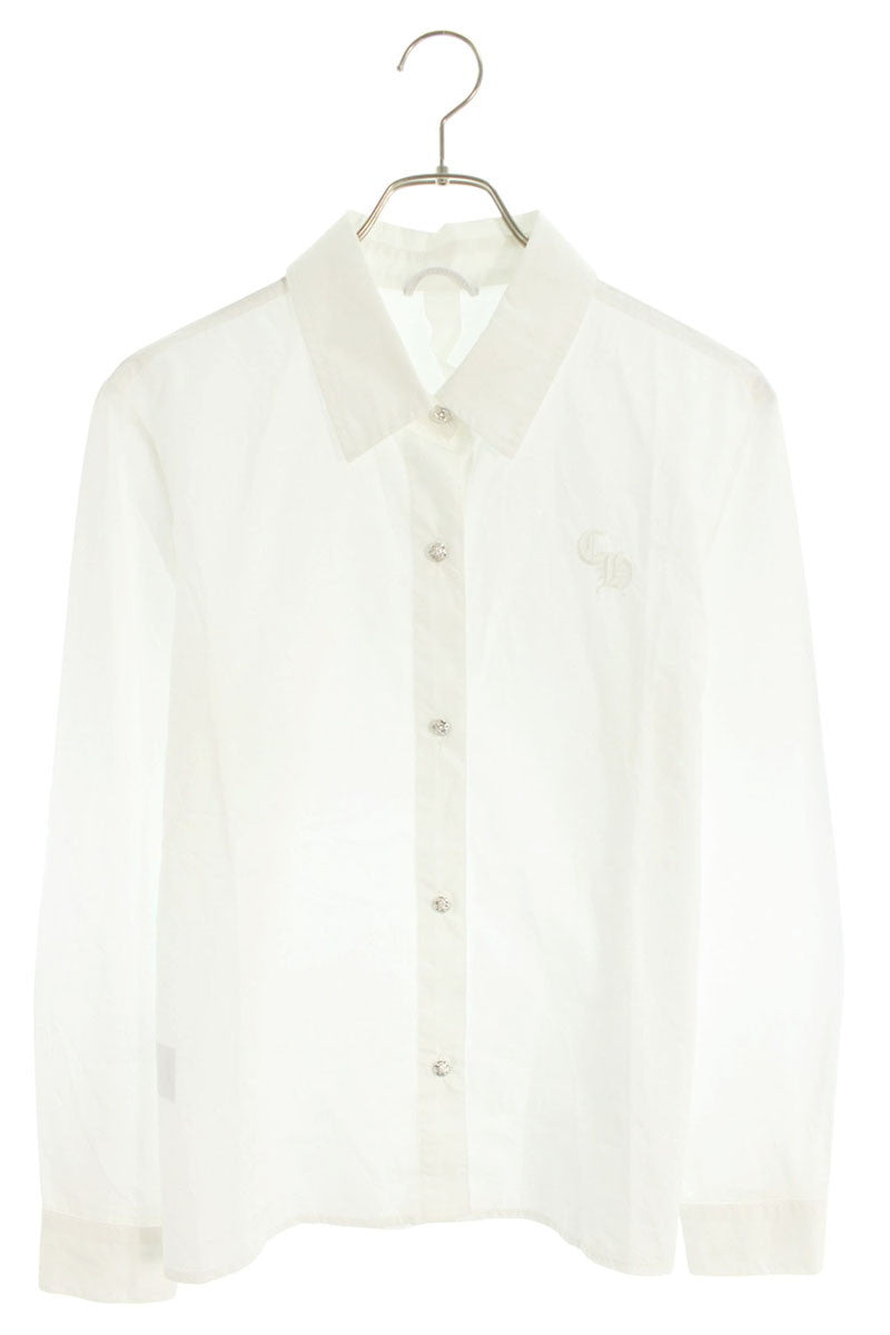 Chrome Hearts CH Embroidered Cross Ball Button Long Sleeve Size M
