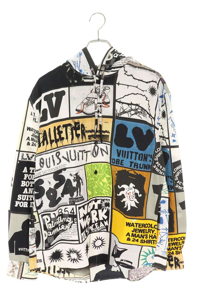 LOUISVUITTON 24SS Hooded Silk Blend Overshirt White Size S