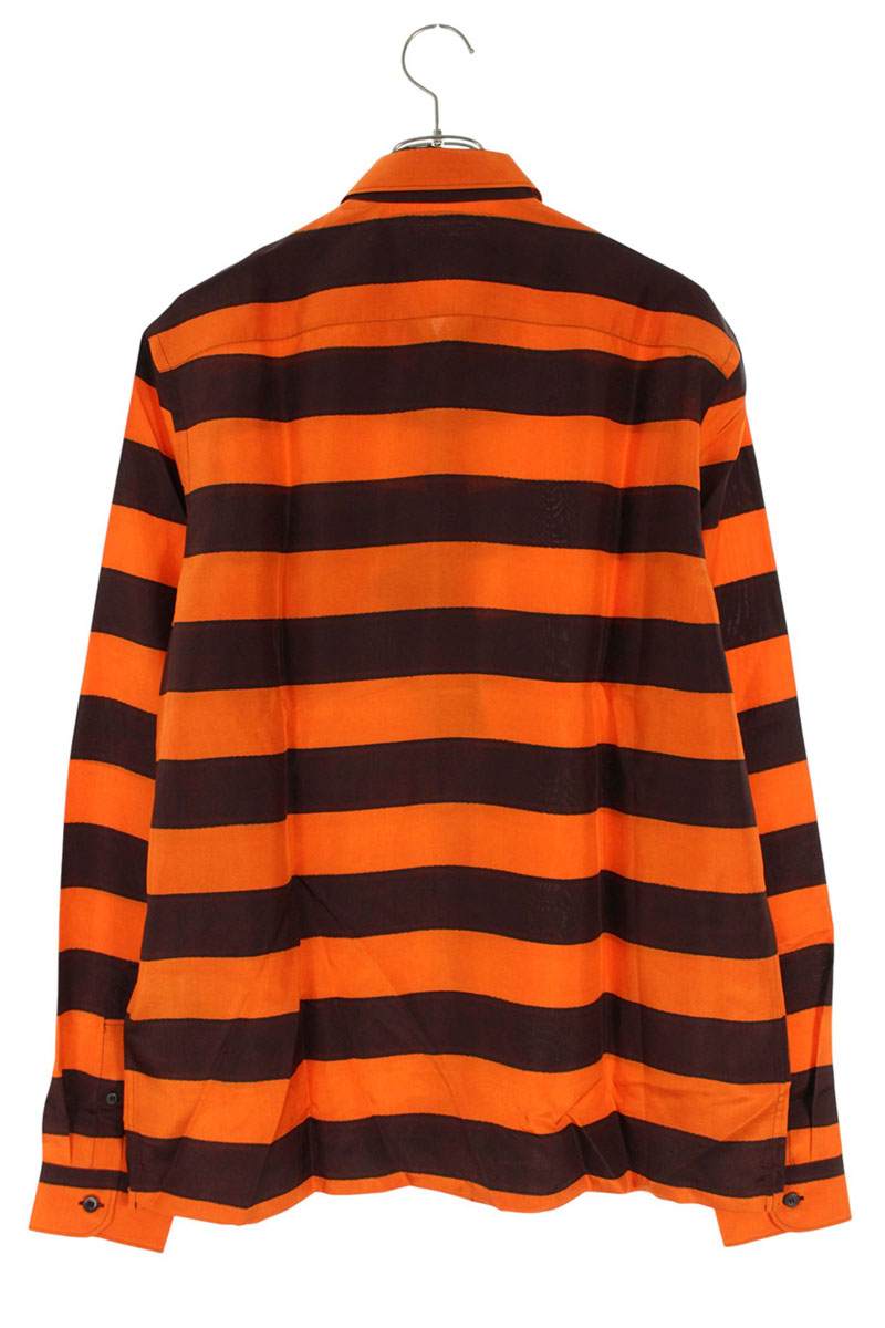 Prada Triangle Stripe Silk Long Sleeve Shirt Size XS
