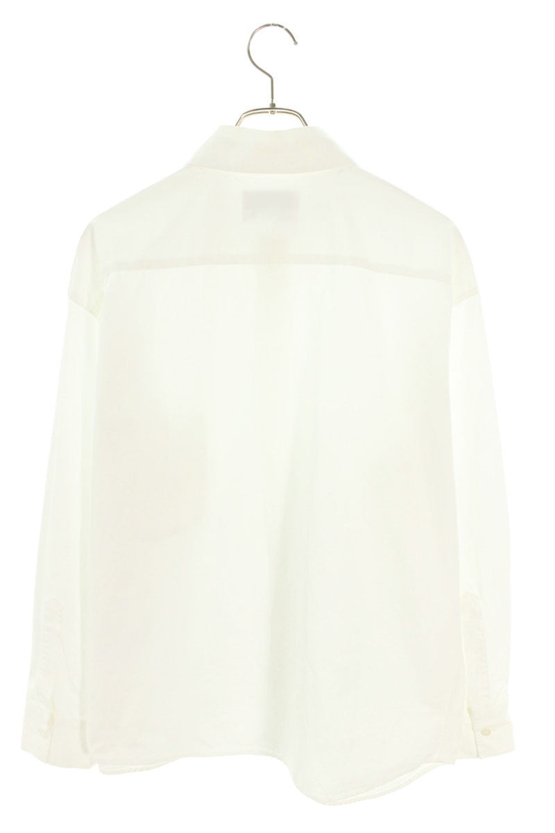 MARTIN ROSE Plain Long Sleeve Shirt White Cotton Size S