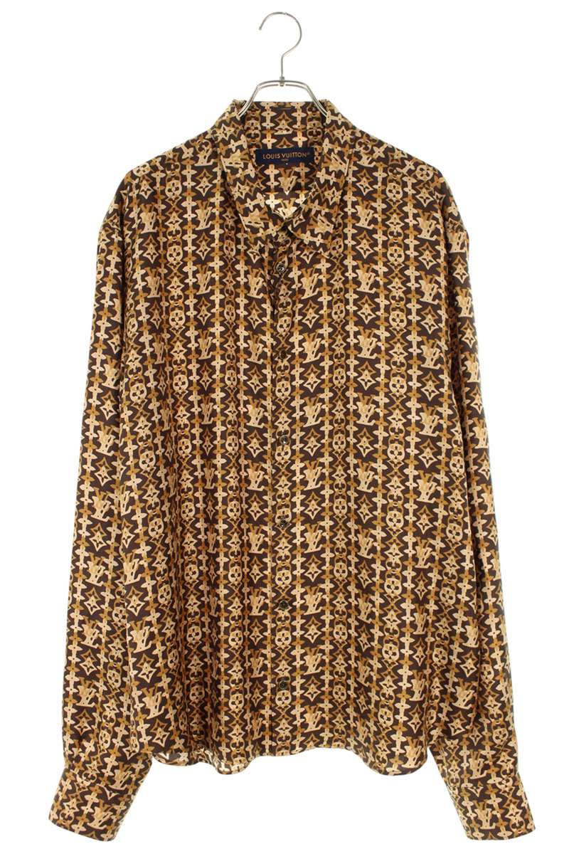 LOUISVUITTON 26SS Monogram Overlap All-Over Silk Long Sleeve Size 6L